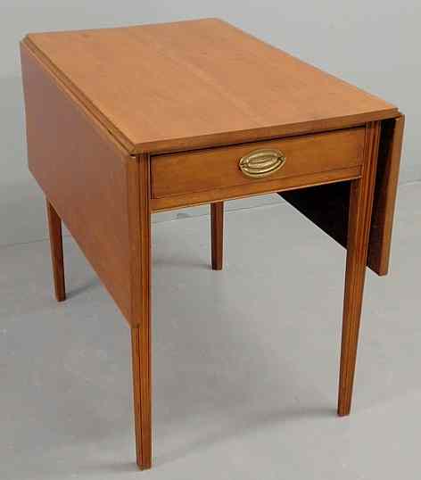 Appraisal: New England cherry drop-leaf Pembroke table c h x d