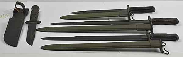 Appraisal: US WWI WWII Fighting Knife and Bayonets Lot of Four