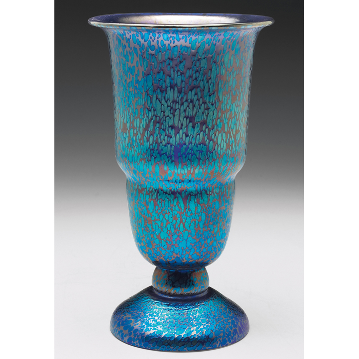 Appraisal: Loetz Papillon vase attribution cobalt glass with an iridescent design