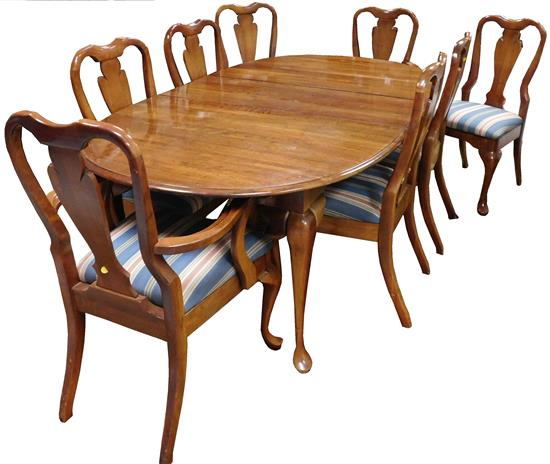 Appraisal: Queen Anne style -pc dining room table and eight chairs