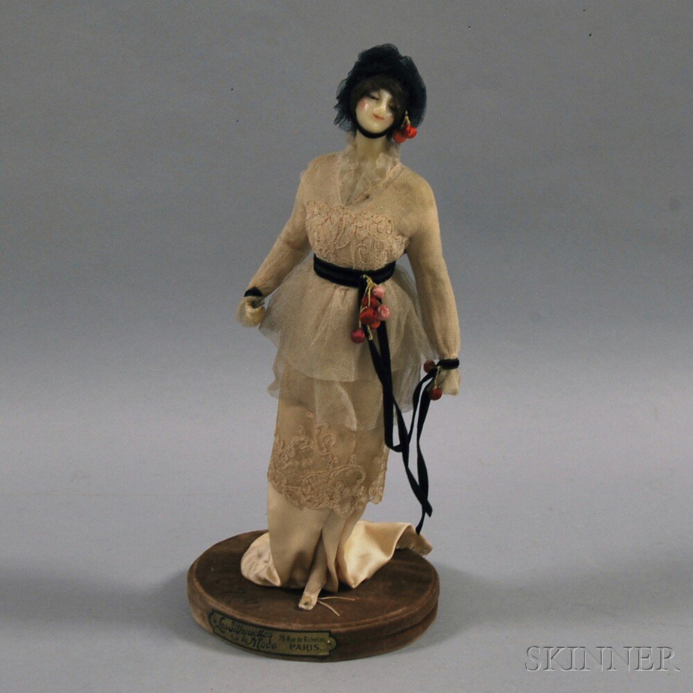 Appraisal: Wax Fashion Doll possibly Lafitte Desirat France c standing figure