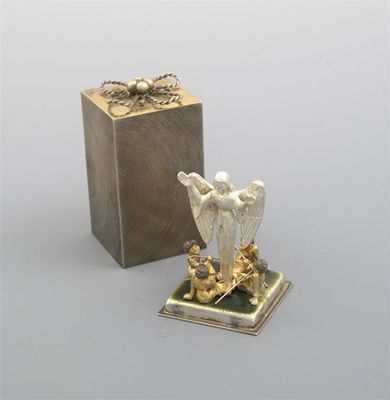 Appraisal: By Stuart Devlin a modern parcel-gilt and textured 'Christmas Present'