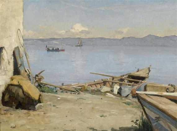 Appraisal: BOCION FRANCOIS Lausanne Lac Leman Oil on canvas laid on