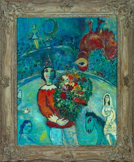 Appraisal: David Stein American Contemporary Clown with a Bouquet and a