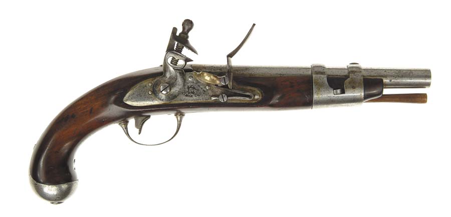 Appraisal: NORTH MODEL FLINTLOCK MARTIAL PISTOL NSN cal - rnd bbl