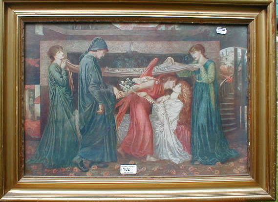 Appraisal: A gilt framed pre-Raphaelite print