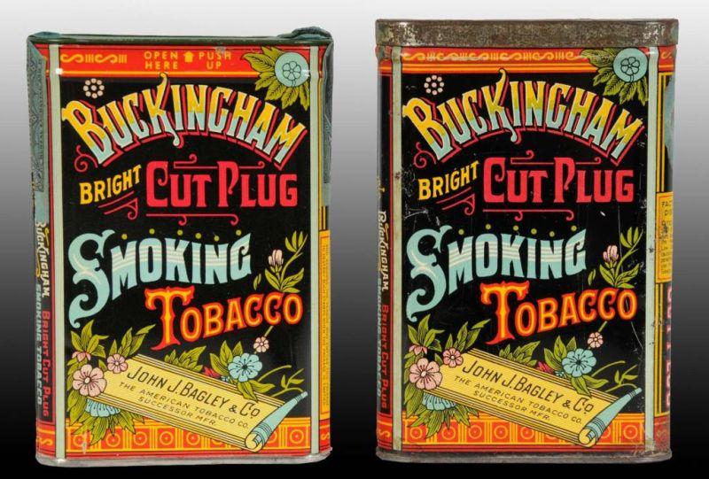 Appraisal: Lot of Buckingham Cut Plug Pocket Tobacco Tins Description One