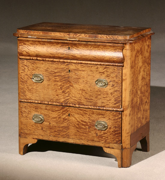 Appraisal: Continental Figured Birch Small Commode Circa - Some losses to