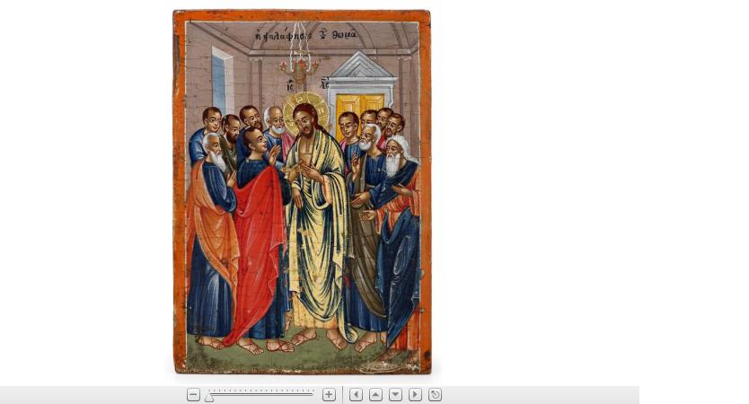 Appraisal: Greek School icon Doubting Thomas and Christ th century