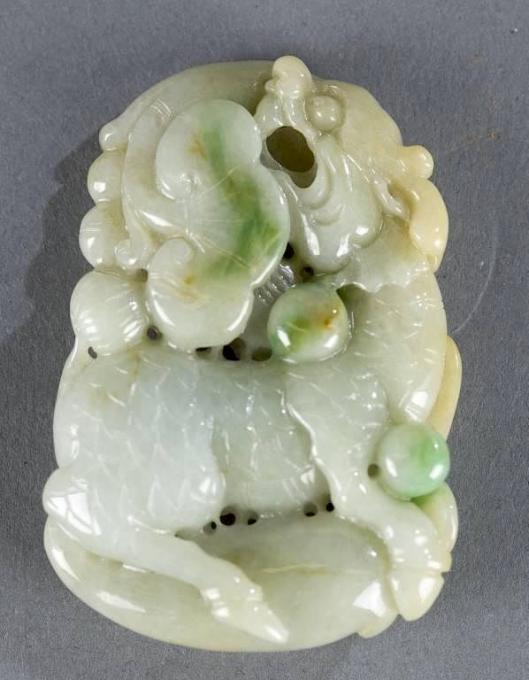 Appraisal: Chinese jadeite of Qilin A Chinese jadeite of Qilin Carved