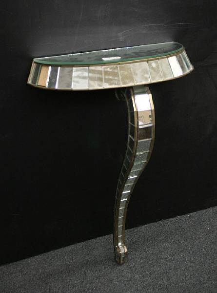 Appraisal: An Art Deco mirrored console table early th century height