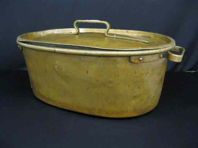 Appraisal: Handmade Copper Oval Covered Cooker signed P P circa ''