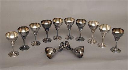 Appraisal: Twelve Pieces of American Silver-Plate Stemware Provenance from the Estate