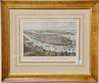 Appraisal: Currier Ives small folio hand colored lithograph City of New