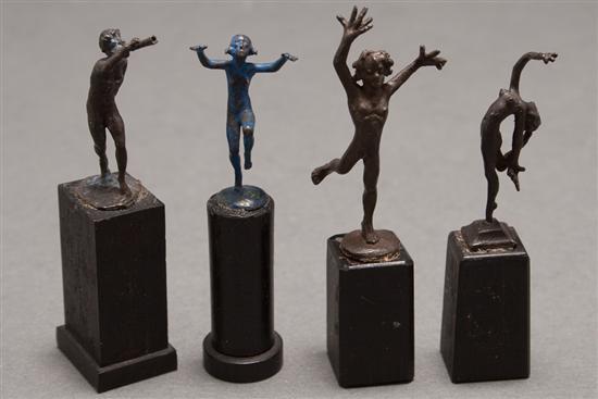 Appraisal: Louis Chatel Rosenthal Russian American - Three patinated bronze miniature