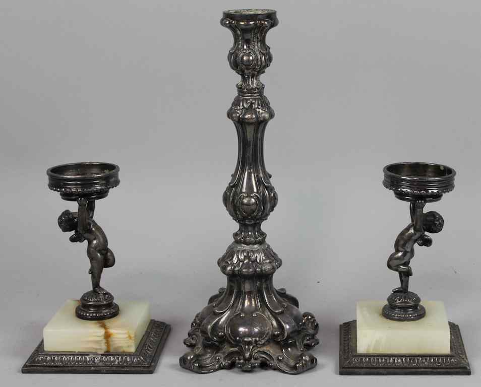 Appraisal: TWO PAIRPOINT SILVERPLATED STANDS stamped on the base and no