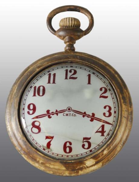 Appraisal: Cast Iron Pocket Watch Display Piece Description Includes two glass