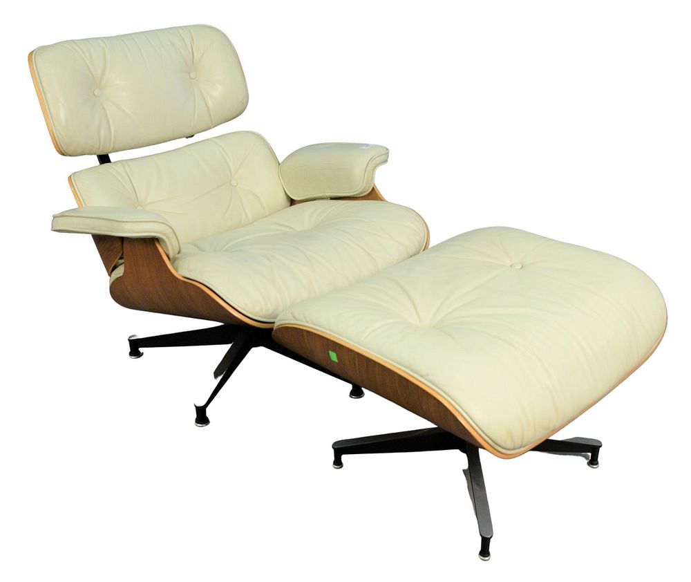 Appraisal: Eames for Herman Miller Chair and Ottoman with white leather