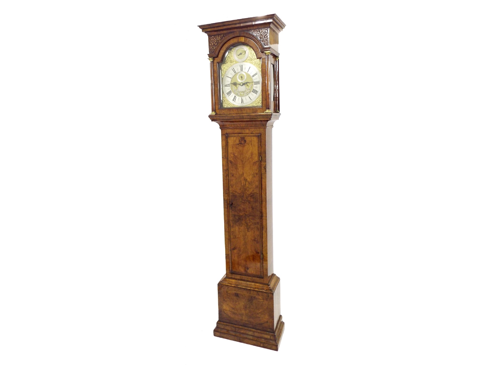 Appraisal: Fine and rare English walnut eight day longcase clock with