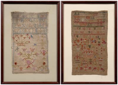 Appraisal: Two th century samplers one with seven lines over randomly