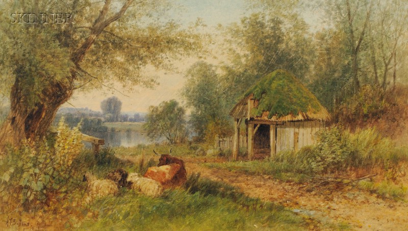 Appraisal: Albert Fitch Bellows American - Landscape with Cottage and Livestock