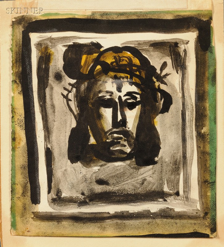 Appraisal: Georges Rouault French - La Sainte Face esquisse Unsigned identified