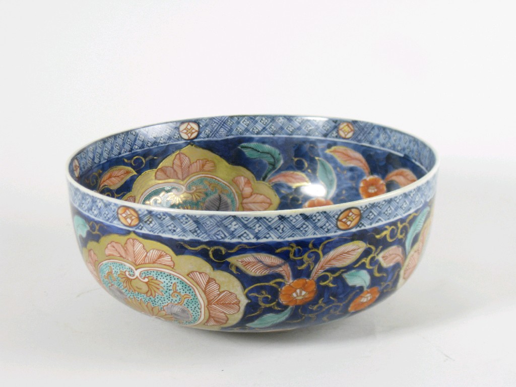 Appraisal: A Japanese Imari Bowl on blue ground in diam