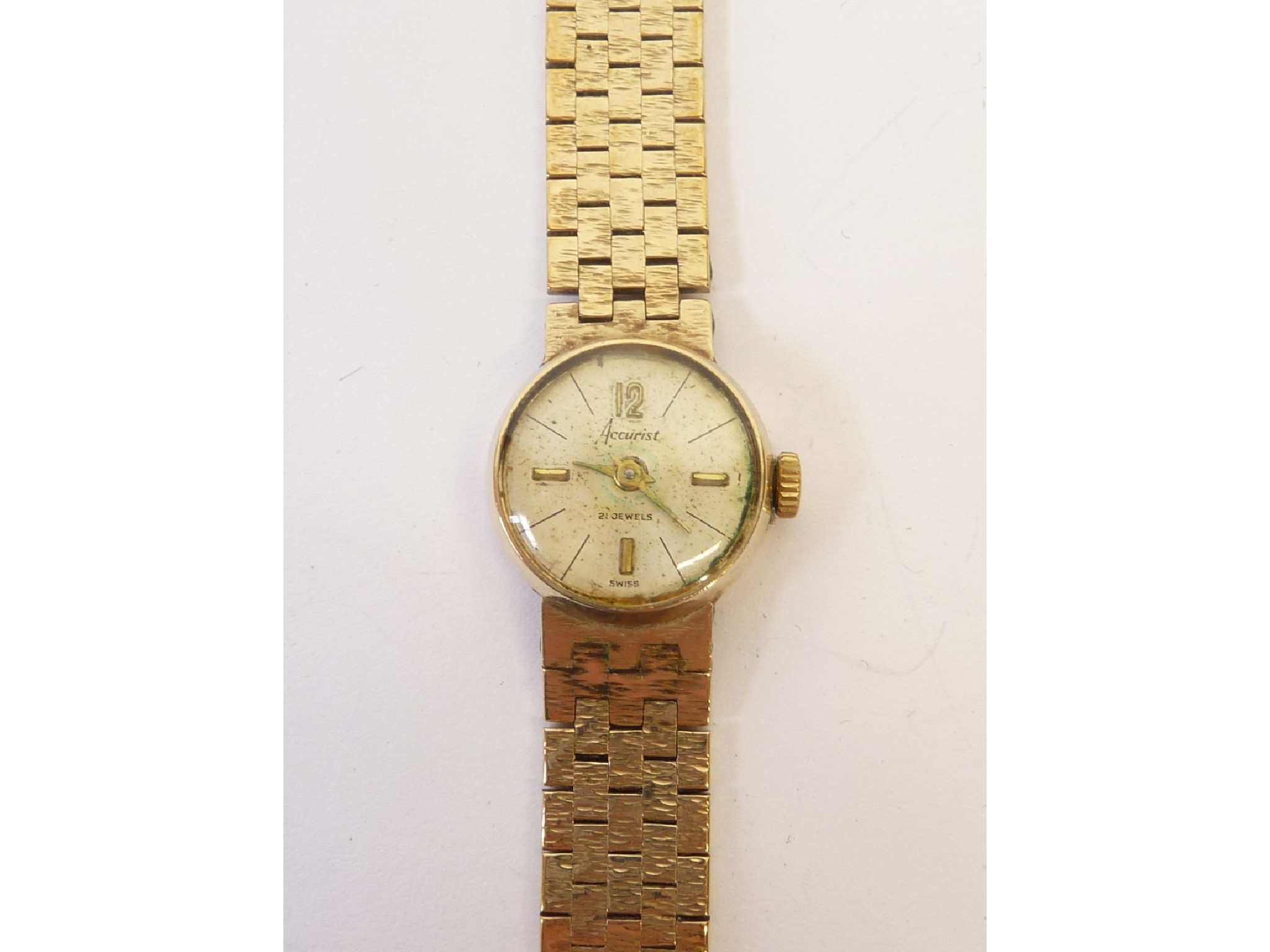 Appraisal: A LADY'S CT GOLD CASED ACURIST WRIST WATCH jewel movement