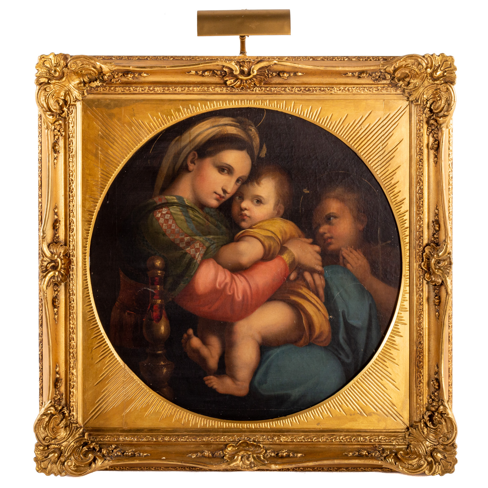 Appraisal: AFTER RAPHAEL SANZIO MADONNA DELLA SEDIA OIL Late th copy