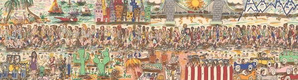 Appraisal: JAMES RIZZI AMERICAN B x Running Through America D polychrome