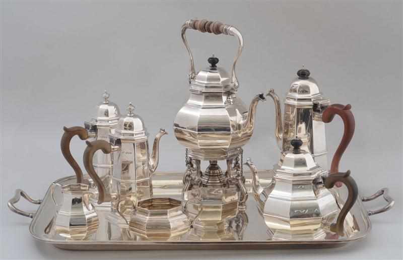 Appraisal: ASSEMBLED SILVER EIGHT-PIECE TEA AND COFFEE SERVICE AND A TWO-HANDLED