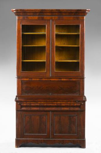 Appraisal: American Late Classical Mahogany Secretary Bookcase second quarter th century