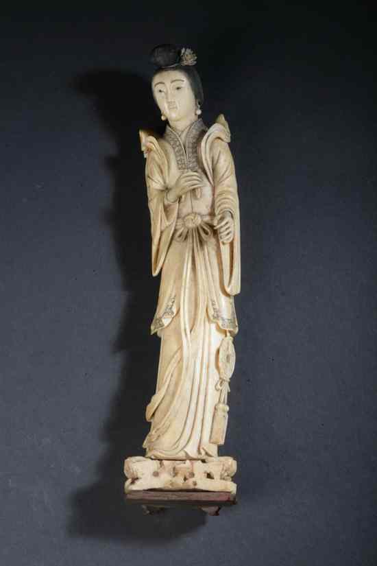 Appraisal: CHINESE IVORY FIGURE OF FEMALE IMMORTAL Late th early th