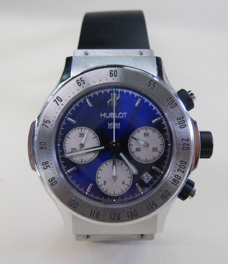 Appraisal: Gentleman's Hublot Round Stainless Steel MDM Super B Chronograph Wristwatch