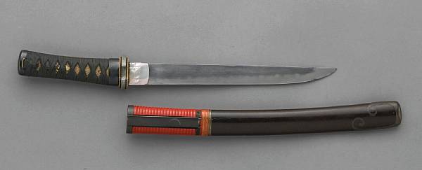 Appraisal: A tanto Dated nagasa cm broad hirzukuri iorimune hamon gunome