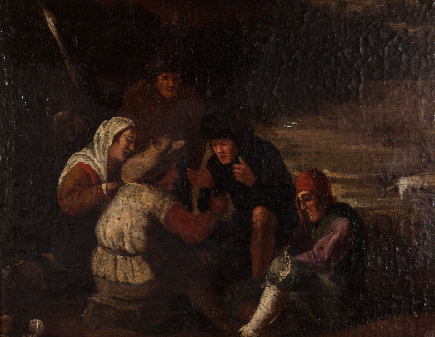 Appraisal: Continental School Storyteller oil on canvas th century x in