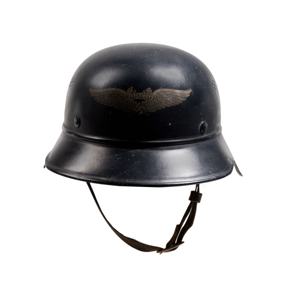 Appraisal: WORLD WAR II GERMAN LUFTSCHULTZ HELMETM Gladiator helmet having an