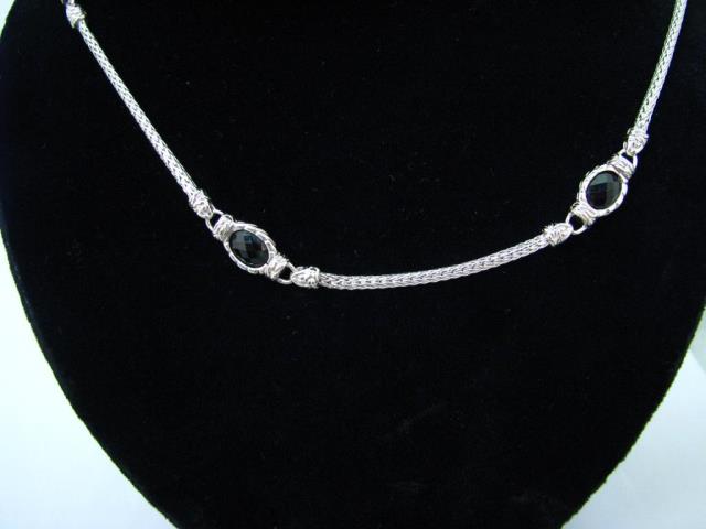 Appraisal: A John Hardy sterling silver necklace with five oval faceted