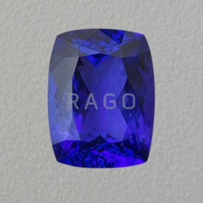 Appraisal: CTS UNMOUNTED TANZANITE Modified cushion cut x x mm Companion