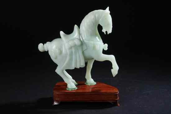 Appraisal: CHINESE SERPENTINE FIGURE OF TANG-STYLE HORSE - in high