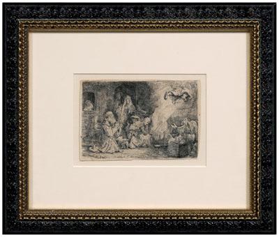 Appraisal: Rembrandt etching Rembrandt Harmensz Van Ryn Dutch - The Angel