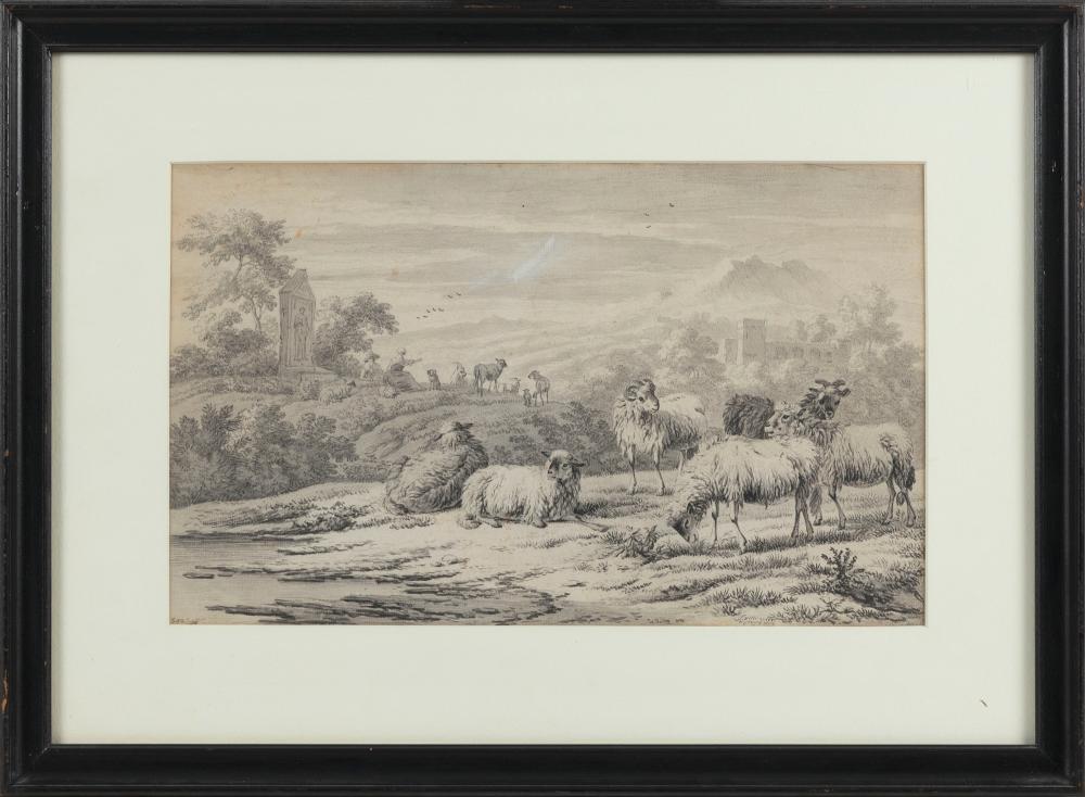 Appraisal: JAN VERMEER VAN HAARLEM II HOLLAND - SHEEP IN A