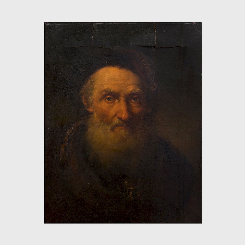 Appraisal: European School Head of an Old Man Oil on canvas