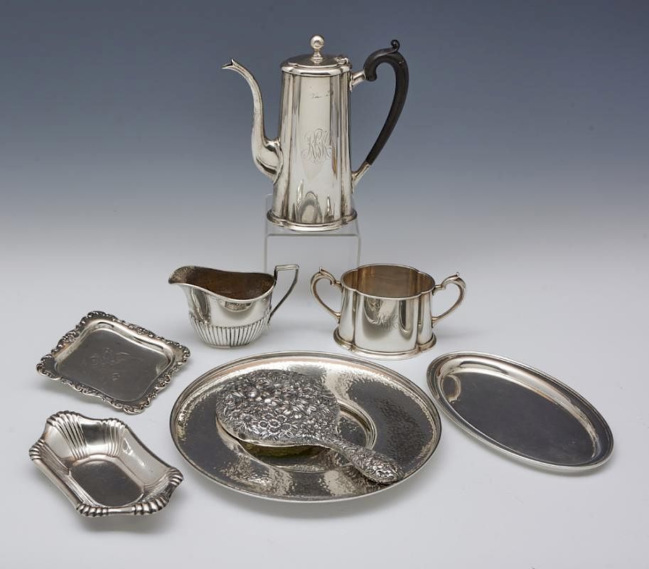 Appraisal: Grouping of eight Gorham sterling silver objects Grouping of eight