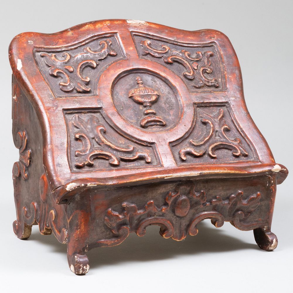 Appraisal: Baroque Style Polychrome and Parcel-Gilt Bookrest x x in Condition