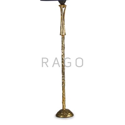 Appraisal: PIERRE CASENOVE FONDICA Table lamp France Gold-plated metal paper shade