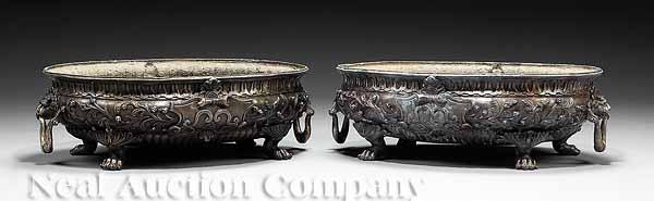 Appraisal: An Impressive Pair of Large Ornamental Bronze Jardini res height