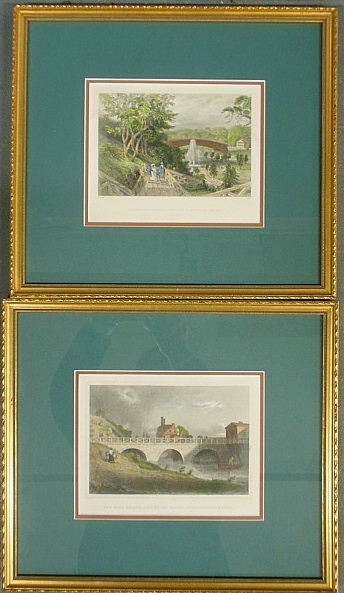 Appraisal: - Two framed and matted prints of Fairmount in Philadelphia