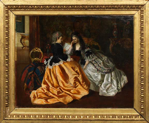 Appraisal: Continental School Fourth Quarter th Century Elegantly Dressed Ladies Seated