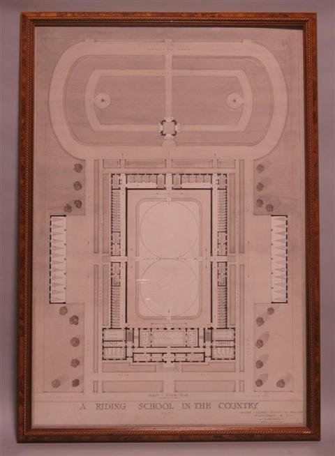 Appraisal: A BARTHELL RIDING SCHOOL AND BOATING CLUB ARCHITECTURAL DRAWINGS Watercolor